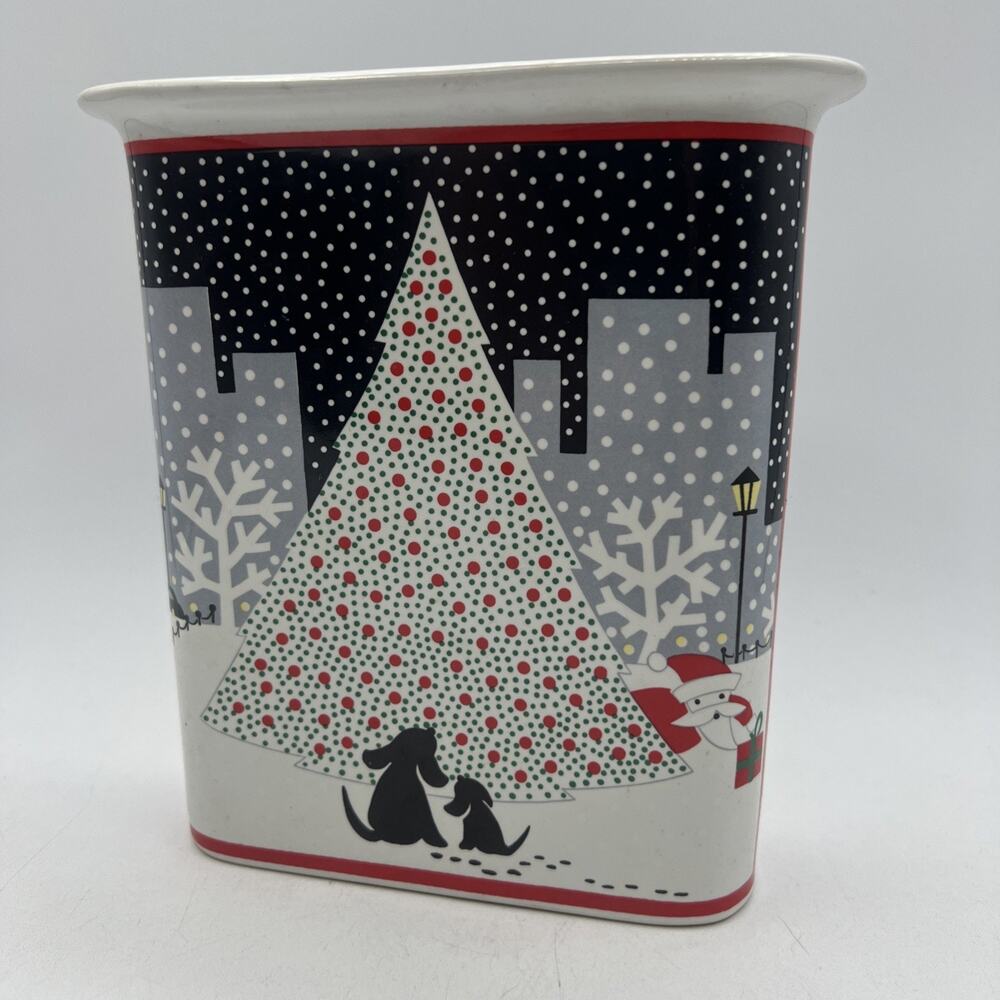 Noritake Twas the Night Before Christmas 8100 Wall Pocket Vase 1980s Kitsch 7"
